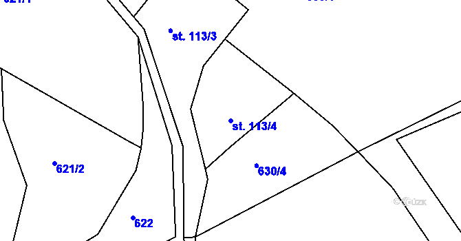 Parcela st. 113/4 v KÚ Jarcová, Katastrální mapa