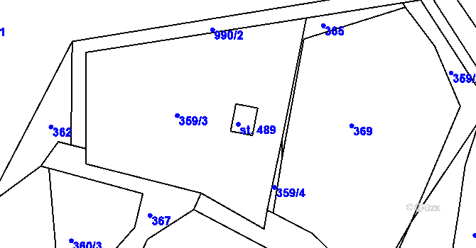 Parcela st. 489 v KÚ Jarcová, Katastrální mapa