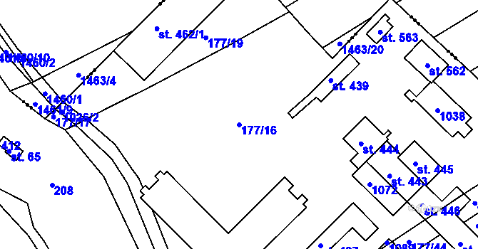 Parcela st. 177/16 v KÚ Jarcová, Katastrální mapa