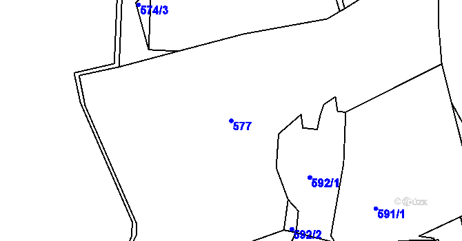 Parcela st. 577 v KÚ Jarcová, Katastrální mapa
