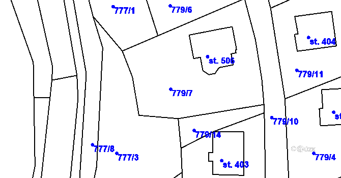 Parcela st. 779/7 v KÚ Jarcová, Katastrální mapa