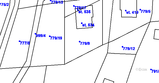 Parcela st. 779/9 v KÚ Jarcová, Katastrální mapa