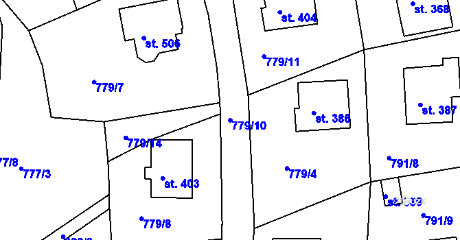 Parcela st. 779/10 v KÚ Jarcová, Katastrální mapa