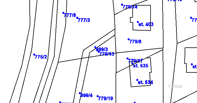 Parcela st. 779/13 v KÚ Jarcová, Katastrální mapa
