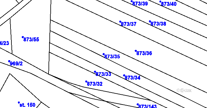 Parcela st. 873/35 v KÚ Jarcová, Katastrální mapa