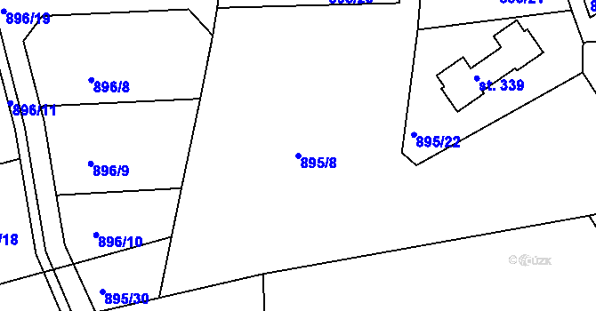 Parcela st. 895/8 v KÚ Jarcová, Katastrální mapa