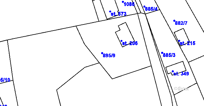 Parcela st. 895/9 v KÚ Jarcová, Katastrální mapa