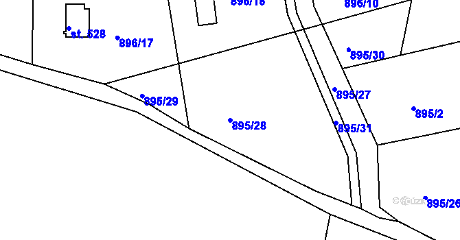 Parcela st. 895/28 v KÚ Jarcová, Katastrální mapa