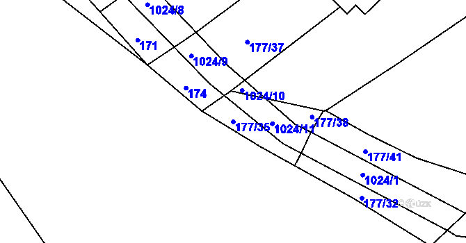 Parcela st. 177/35 v KÚ Jarcová, Katastrální mapa