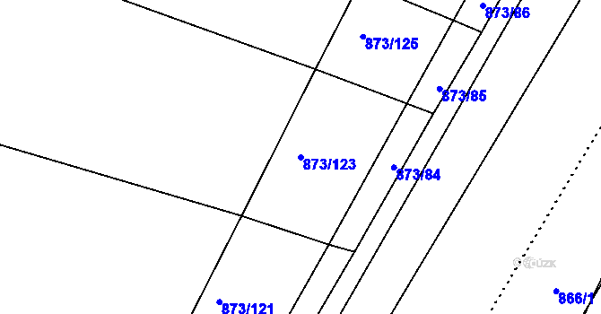 Parcela st. 873/123 v KÚ Jarcová, Katastrální mapa