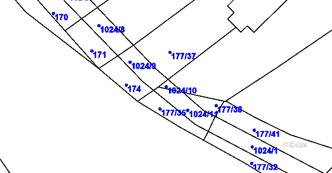 Parcela st. 1024/10 v KÚ Jarcová, Katastrální mapa