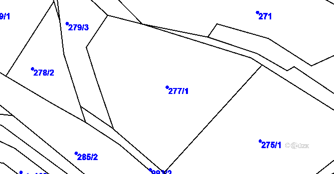 Parcela st. 277/1 v KÚ Jarcová, Katastrální mapa