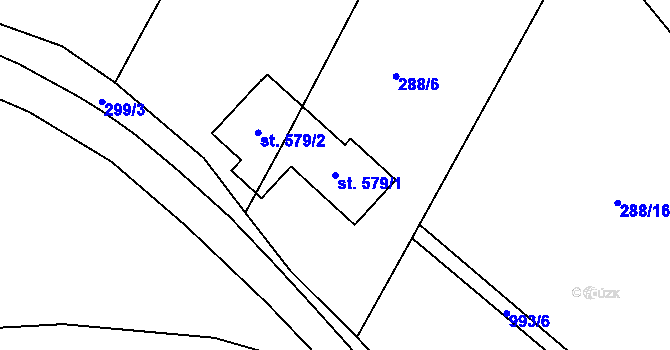Parcela st. 579/1 v KÚ Jarcová, Katastrální mapa