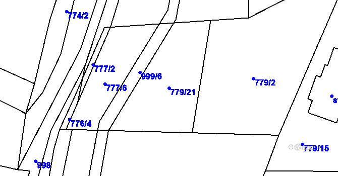 Parcela st. 779/21 v KÚ Jarcová, Katastrální mapa