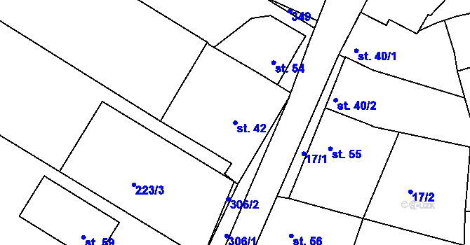 Parcela st. 42 v KÚ Drahlov u Jarohněvic, Katastrální mapa