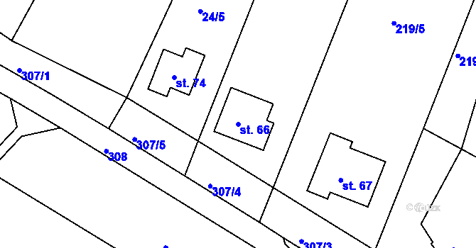 Parcela st. 66 v KÚ Drahlov u Jarohněvic, Katastrální mapa