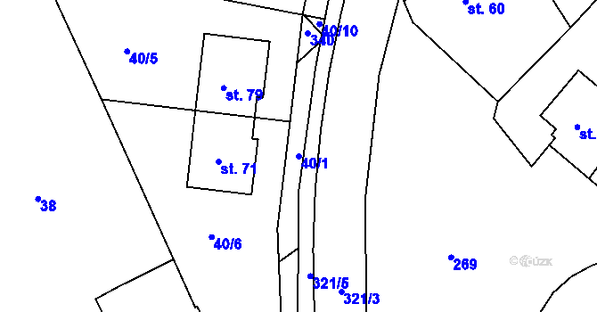Parcela st. 40/1 v KÚ Drahlov u Jarohněvic, Katastrální mapa