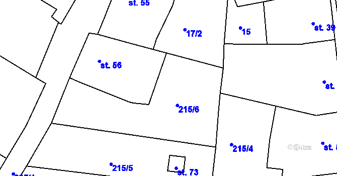 Parcela st. 215/3 v KÚ Drahlov u Jarohněvic, Katastrální mapa