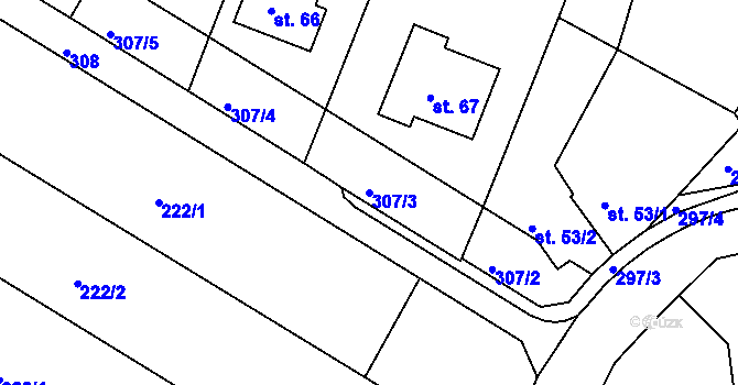 Parcela st. 307/3 v KÚ Drahlov u Jarohněvic, Katastrální mapa