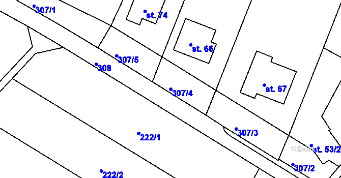 Parcela st. 307/4 v KÚ Drahlov u Jarohněvic, Katastrální mapa