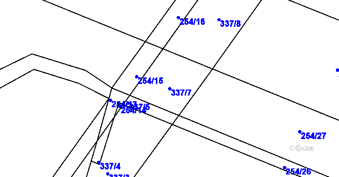 Parcela st. 337/7 v KÚ Drahlov u Jarohněvic, Katastrální mapa
