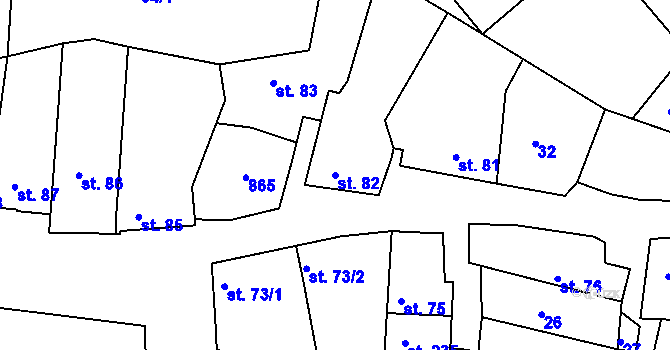 Parcela st. 82 v KÚ Jarohněvice, Katastrální mapa
