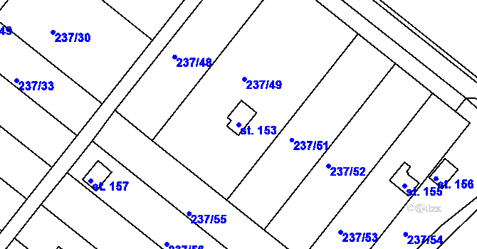 Parcela st. 153 v KÚ Jarohněvice, Katastrální mapa
