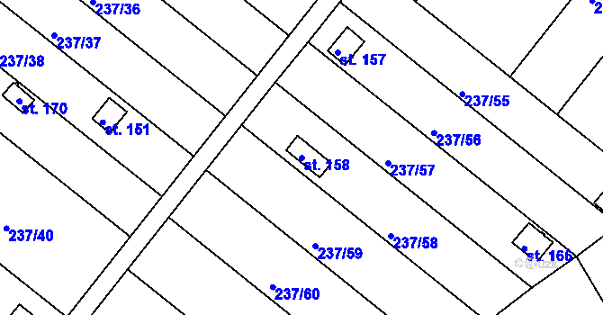 Parcela st. 158 v KÚ Jarohněvice, Katastrální mapa