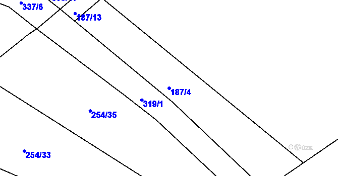 Parcela st. 187/4 v KÚ Jarohněvice, Katastrální mapa