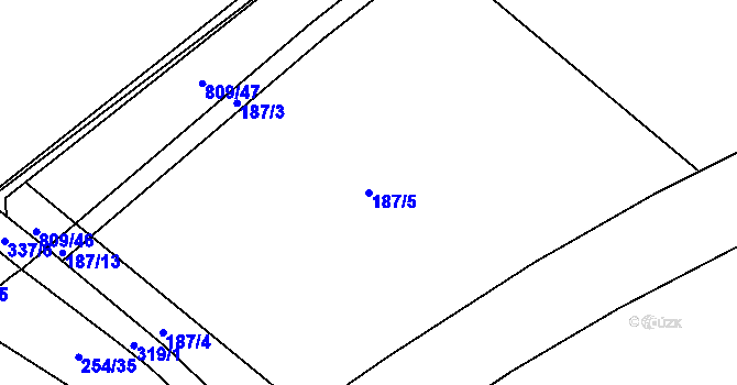 Parcela st. 187/5 v KÚ Jarohněvice, Katastrální mapa