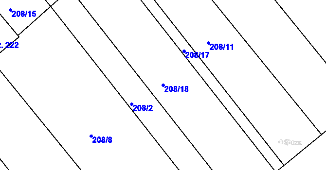 Parcela st. 208/18 v KÚ Jarohněvice, Katastrální mapa