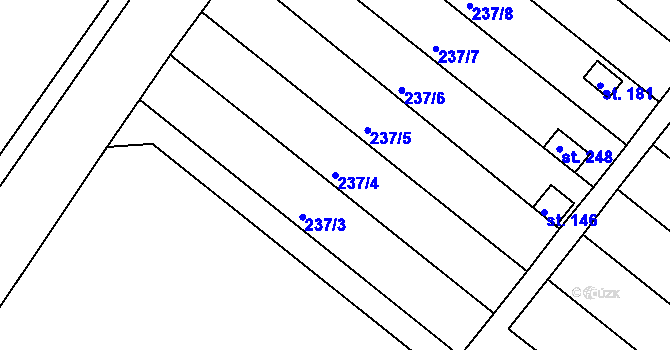 Parcela st. 237/4 v KÚ Jarohněvice, Katastrální mapa