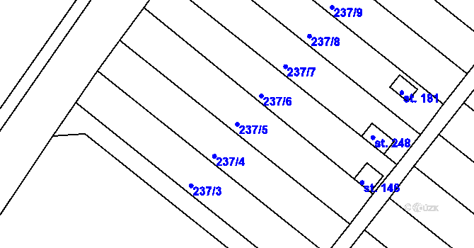 Parcela st. 237/5 v KÚ Jarohněvice, Katastrální mapa