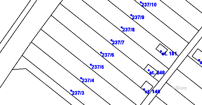Parcela st. 237/6 v KÚ Jarohněvice, Katastrální mapa
