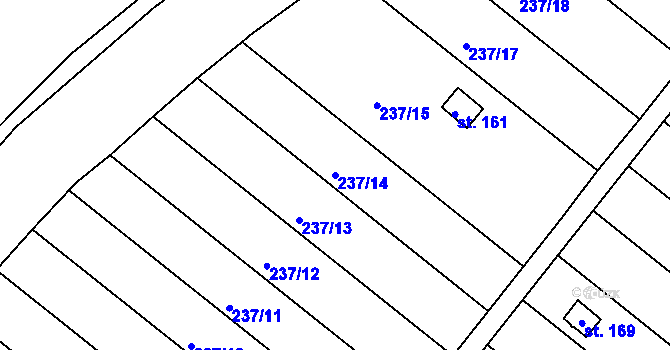 Parcela st. 237/14 v KÚ Jarohněvice, Katastrální mapa