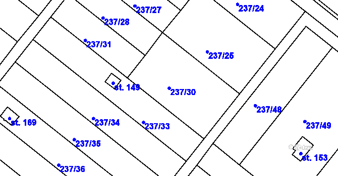 Parcela st. 237/30 v KÚ Jarohněvice, Katastrální mapa