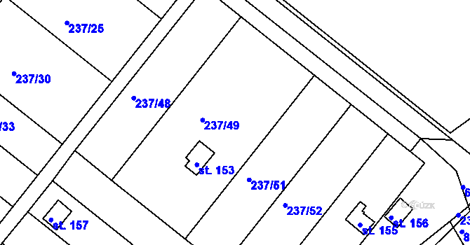 Parcela st. 237/50 v KÚ Jarohněvice, Katastrální mapa
