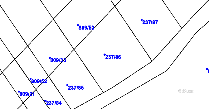 Parcela st. 237/86 v KÚ Jarohněvice, Katastrální mapa