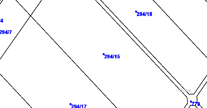 Parcela st. 294/15 v KÚ Jarohněvice, Katastrální mapa