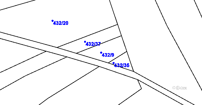 Parcela st. 432/9 v KÚ Jarohněvice, Katastrální mapa
