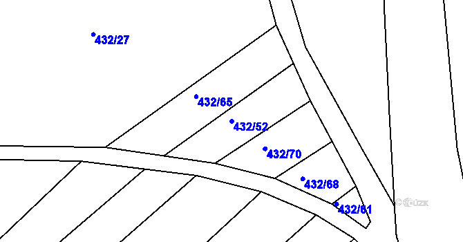 Parcela st. 432/52 v KÚ Jarohněvice, Katastrální mapa