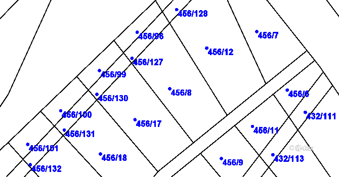 Parcela st. 456/8 v KÚ Jarohněvice, Katastrální mapa