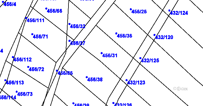 Parcela st. 456/31 v KÚ Jarohněvice, Katastrální mapa