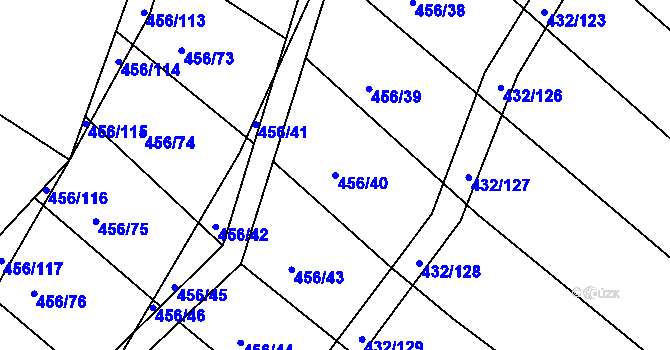 Parcela st. 456/40 v KÚ Jarohněvice, Katastrální mapa