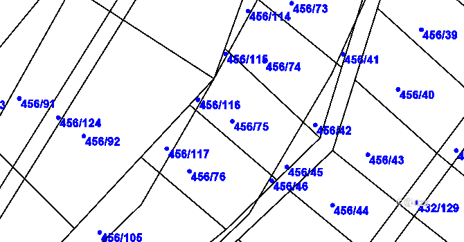 Parcela st. 456/75 v KÚ Jarohněvice, Katastrální mapa
