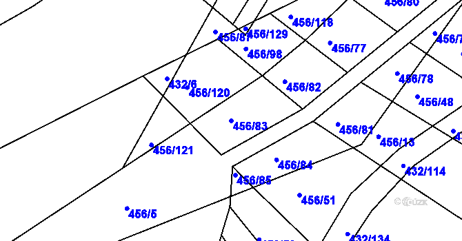 Parcela st. 456/83 v KÚ Jarohněvice, Katastrální mapa