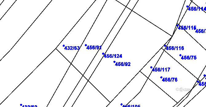 Parcela st. 456/124 v KÚ Jarohněvice, Katastrální mapa