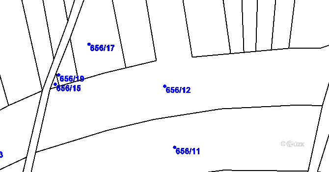 Parcela st. 656/12 v KÚ Jarohněvice, Katastrální mapa