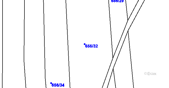 Parcela st. 656/32 v KÚ Jarohněvice, Katastrální mapa