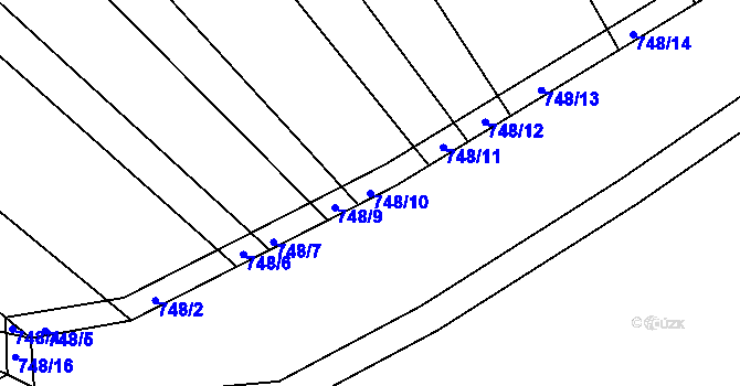 Parcela st. 748/10 v KÚ Jarohněvice, Katastrální mapa